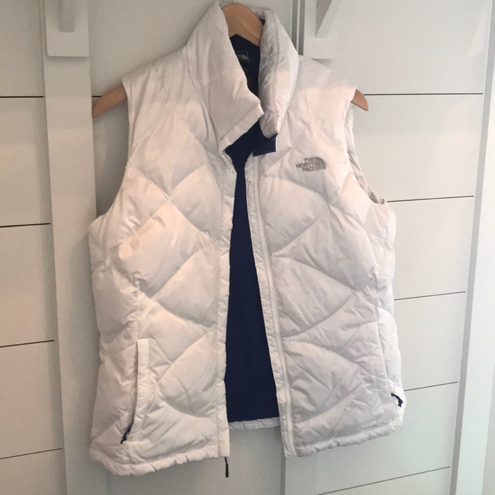 •North Face• white vest jacket size large